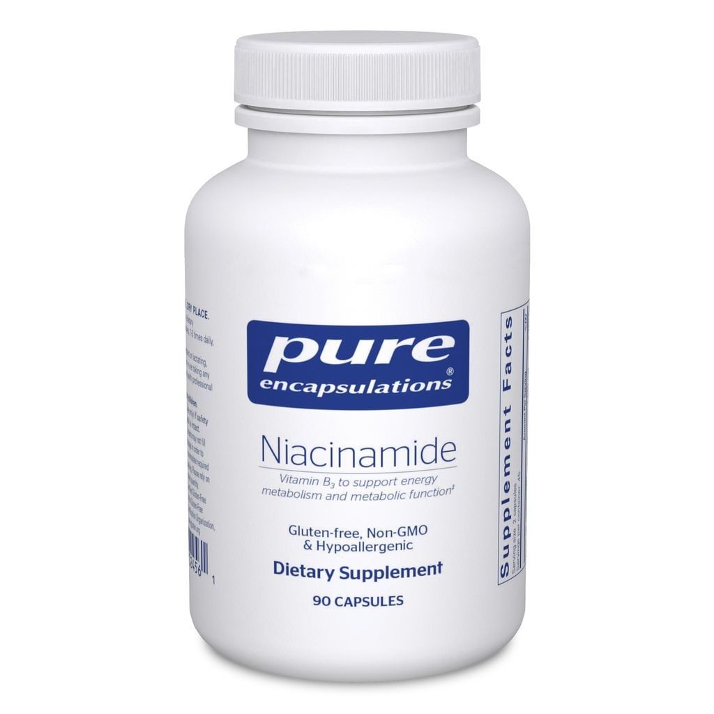 Czyste enkapsulacje Niacynamid 124; Suplement witaminy B3 do wspierania metabolizmu energii, mobilności stawów i funkcji metabolicznych *