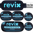 RevIX Ice Packs for Urazy wielokrotnego użytku, 5- Zestaw części Hot and Cold Gel Ice Pack for Joints, Muscle, Post- Workout Recovery, Regulowany i elastyczny Cooling Pads dla Knees, Back, Arms and Neck
