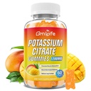 Gummie z cytrynianem potasu, Gummie z dodatkiem potasu 1200mg dla dorosłych i dzieci, Kurcze nóg wsparcia i zdrowie mięśni, Wegan, Mango Flavor 60 Count