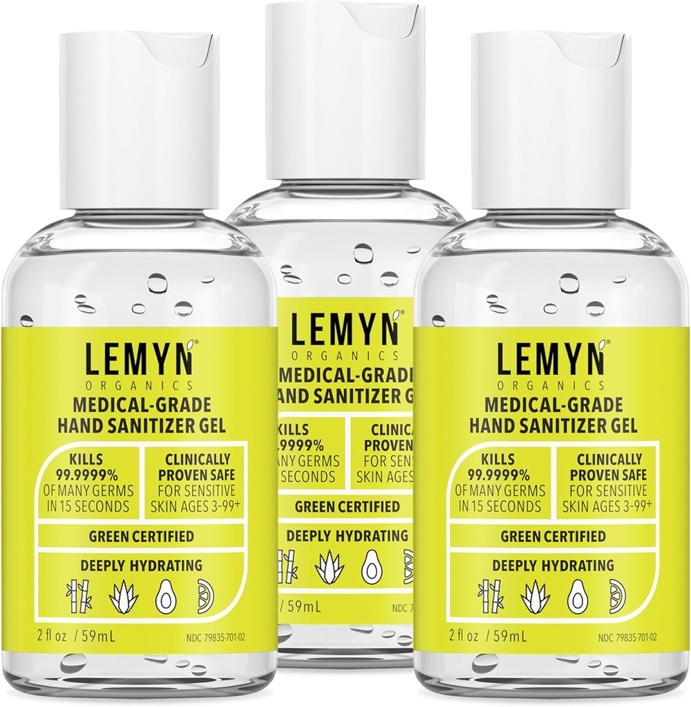Żel do dezynfekcji rąk klasy medycznej - 97% ORGANIC - 2 FL.OZ. OPAKOWANIE 3