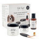 Eye Envy Dog Tear Zestaw do rozdrabniania plam z pędzlem proproszkowym 124; Płytki roztwór, Applicator Pads, Plain Powder i Mały Applicator Brush 124; Trwa 30- 45 Dni