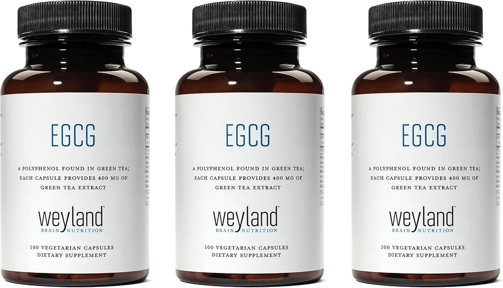 EGCG Yellow 124; Green Tea Extract Yellow 124; 400 mg - Suplement przeciwutleniający Yellow 124; Wegan, Gluten Free Yellow 124; 100 Kapsułek wegetariańskich (opakowanie po 3)