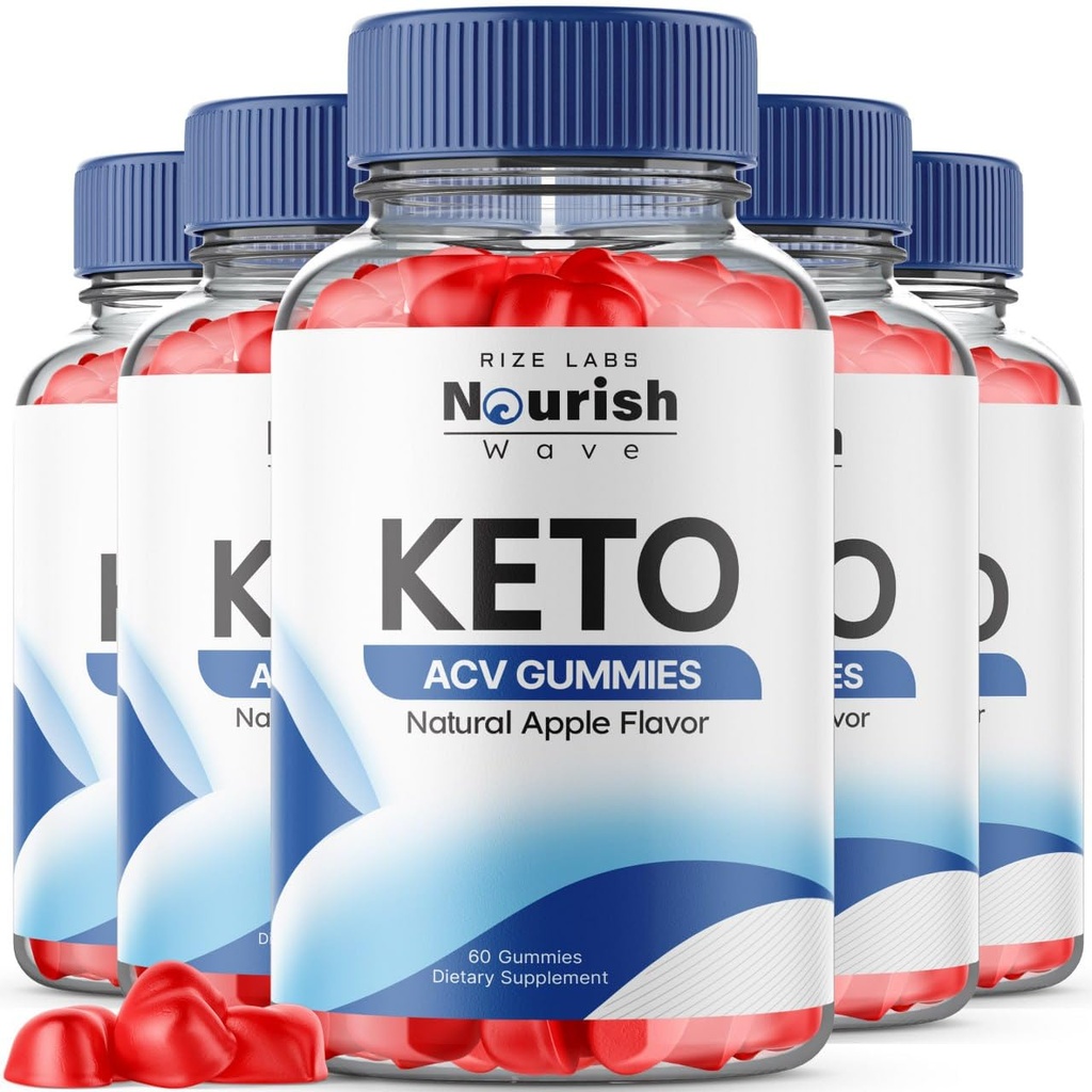 Rize laboratoria - Nourish Wave Keto ACV Gummies Wspiera Advanced Weight Loss, dla poprawy trawienia, Stamina i Endurance (300 Gummies)