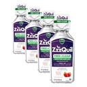 ZzzQuil, Nighttime Sleep Aid Liquid, SREE OF Alcohol & Sztuczne barwniki, 50 mg difenhydraminy HCl, No1 Sleep Aid Brand, Fall Asleep Fast, Non-Habit Forming, Soothing Berry Flavor, 12 FL OZ (Opakowanie 4)