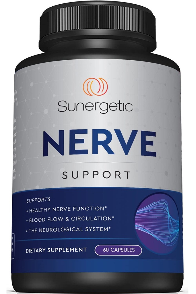 Premium Nerve Supplement Supplement - z kwasem lipidowym alfa (ALA) 600 mg, acetylo- L- Karnityną (ALC) i benfotiaminą - Nerve Supplement Formuła dla zdrowego cyrkulacji, Stopy, Ręce i Toes - 60 Kapsułki