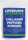LifeSourceVitamins Collagen Peptydes Powder - 45 Służenia, Włosy, paznokci, skóry, kości i stawów Zdrowie, Unflavored, Keto & Paleo Zatwierdzone