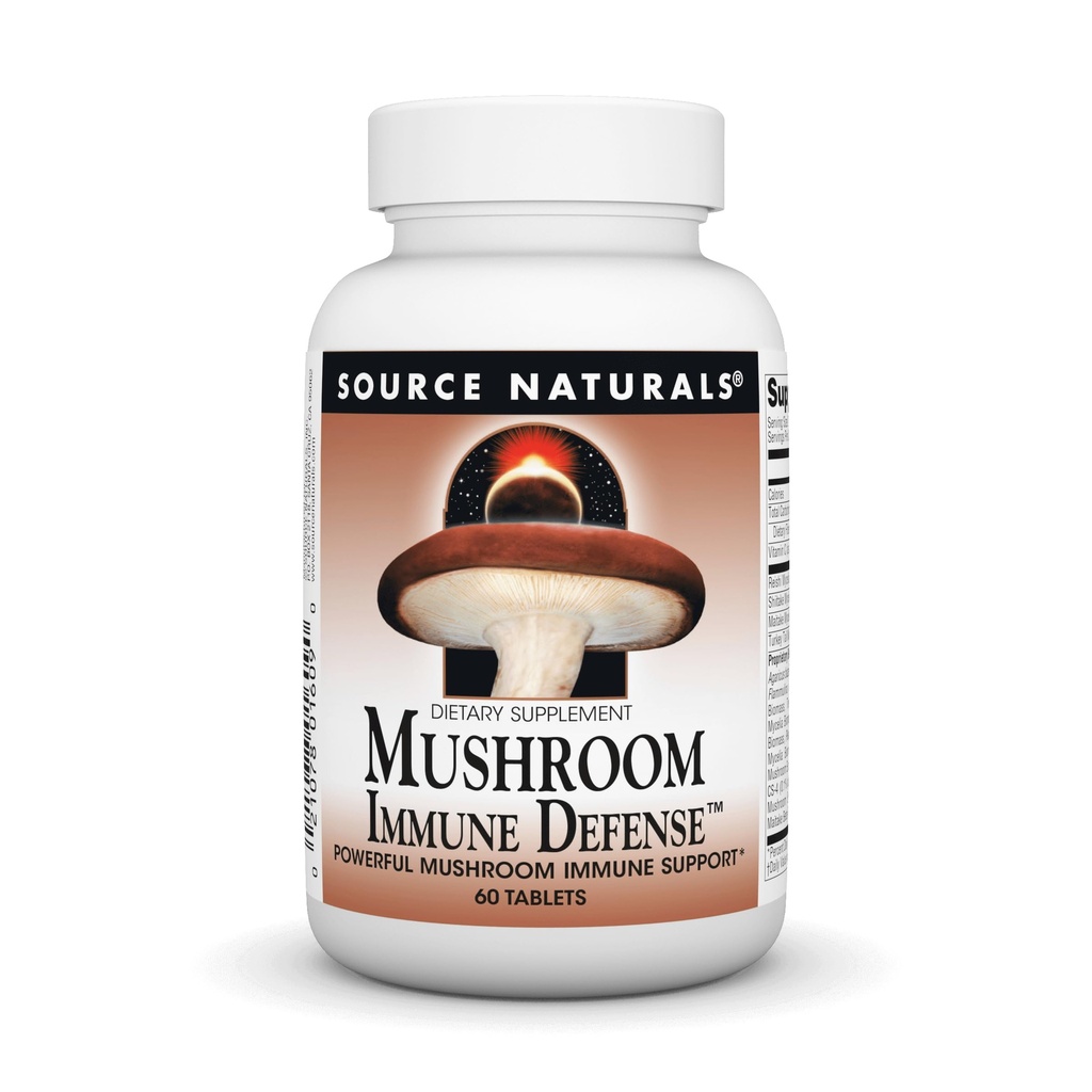 Źródło Naturals Mushroom Immune Defense, Potężny Mushroom Immune Support *, 16 Mieszanka Complex - 60 Tabletki