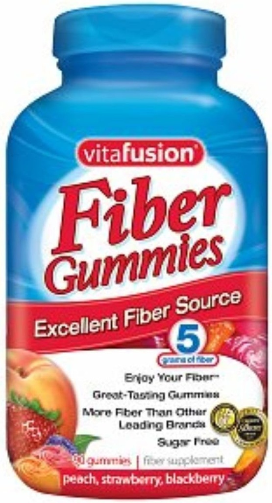 Fiber Fiber Gummies Suplement Fiber Peach, Truskawki i Blackberry Flavors 90 Każdy (Opakowanie 2)