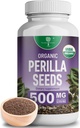 Ekstrakt z nasion Perilla Organic z 9% kwasu rozmarynowego - USDA Certified - Ulga alergiczna, Wzmacnianie układu oddechowego i odporności - Cytokiny Th2, naturalnie występujący Luteolin - 500mg 90 kapsułek