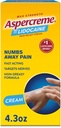Aspercreme Lidocaine Pain Relief Cream łagodzi wstrząsające nerwy, Numinując Tematyczny analgesic z Max- Siła 4% Lidokaina i Moisturizing Aloe, 4.3 Oz.