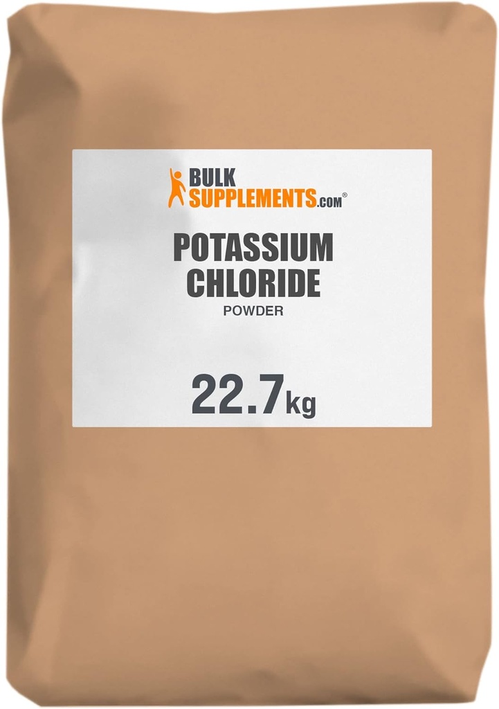 BulkSupplements.com Proszek chlorku potasu - Chlorek potasu Sól Substitute - Gluten Free, 200mg na jedną porcję, 22.7g (50 funtów) (Opakowanie po 1)