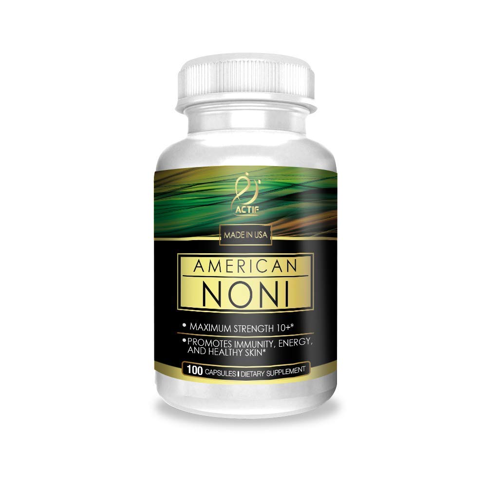 Actif Organic Noni Maksymalna moc - 100% Natural Hawaiian Noni, Non-GMO, Made in USA, 100 Count