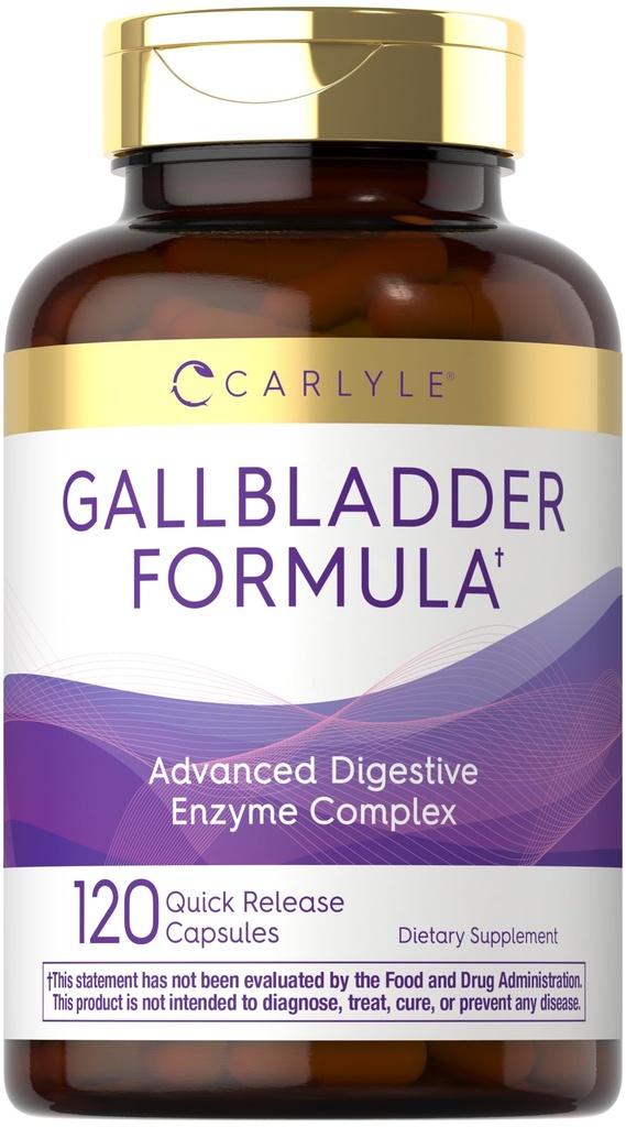 Carlyle pęcherzyk żółciowy Supplement Equipment 124; 120 Szybkie uwalnianie kapsułki Equipment 124; Kompletny suplement enzymatyczny 124; Non- GMO & Gluten Free Formuła