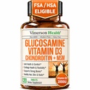 Glukozamina Chondroitin z witaminą D3 2000IU - Kwalifikujące się do FSA Wspólne Suplementy dla Mężczyzn i Kobiet - Joint Health, Hair Skin Nails, Bone Health & Comfort z MSM, Vit D, Bromelain & Boswellia - 120 Tabs