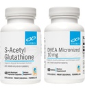 XYMOGEN DHEA 10mg (60 tabletek) + S Acetyl glutation (60 kapsułek) 2- Piece Bundle - Zmikronizowany DHEA + Superior Absorption Acetylowany Glutation Suplement do Wspierania Zdrowego Starzenia