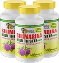 Sunshine Naturals Milk Thistle Complex. Wsparcie dla zdrowia wątroby, detoksykacja, przeciwutleniacz, i naturalne czynności wątroby. Promotes Digestive Health. 600 mg. 120 kapsułek. Opakowanie po 3.