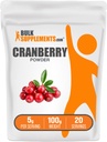 BulkSupplements.com Proszek żurawinowy - Suplementy żurawinowe dla kobiet i mężczyzn, Suszone żurawiny - Niesłodzone i Gluten Free, 5g na Serving, 100g (3.5 oz) (Opakowanie 1)