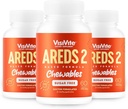 AREDS 2 Witaminy bezcukrowe - Alternatywa dla Lutein Gummies for Eyes - Lutein for Eye Health - Premium Witaminy bezcukrowe - (Tabletki do żucia) Opakowanie zawierające 3