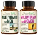 Multiwitamina Multimineralny suplement dla mężczyzn + kobiet 2 -Butelka Bundle. Zdrowa odpowiedź immunologiczna, silne połączenia i kości, Zdrowie oczu, Poparcie układu pokarmowego, Właściwości przeciwutleniające