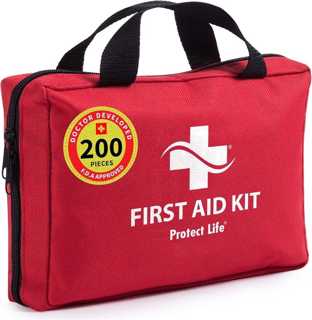 Protect Life Business First Aid Kit, Emergency First Aid Kit for Office Setting, Medical Kit Supplies, First Aid Zestawy dla firm, Szkoła & Użytkowanie komercyjne - 200 Kawałki