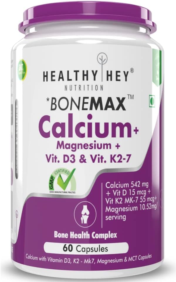 Wapń z magnezem, witaminą D3 i witaminą K2- Mk7 - BoneMax - Bone Health Complex - 60 Kapsułki roślinne