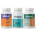 Emma Gut Health & Elimipure Gut Cleanse & Akka Liver Cleanse - 3- in-1 Detox Bundle for Digestive Balance, Regularność i Metabolizm Wsparcie 124; Wspomaga eliminację odpadów & Mikrobiome Zdrowie