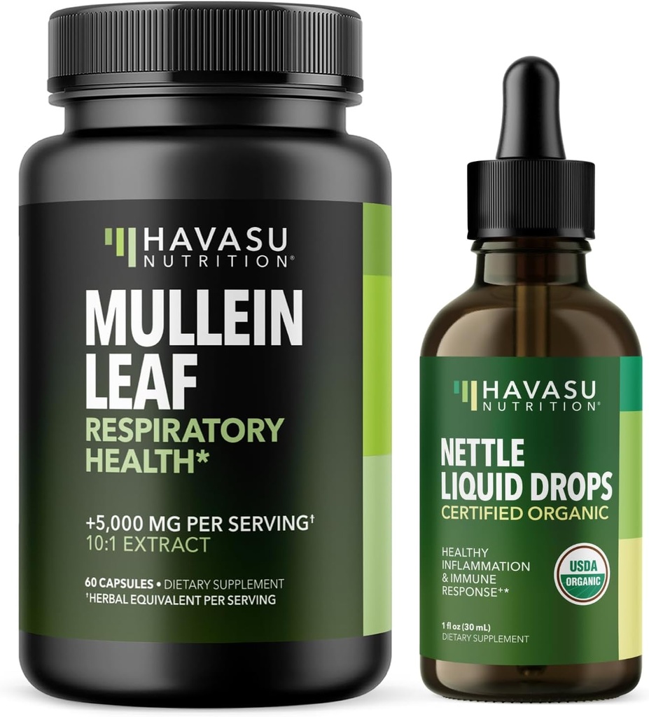 HAVASU NUTRITION Multiin Leaf Kapsułki + Nettle Liquid Drops Research Health Bundle