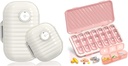 Travel Pill Organizer, 7 Day & Pill Organizer 3 razy dziennie, 7 Day Pill Box - Globals Cotygodniowy Pill Organizator Pill Container Dispenser Case for Vitamina Fish Oil Supplement