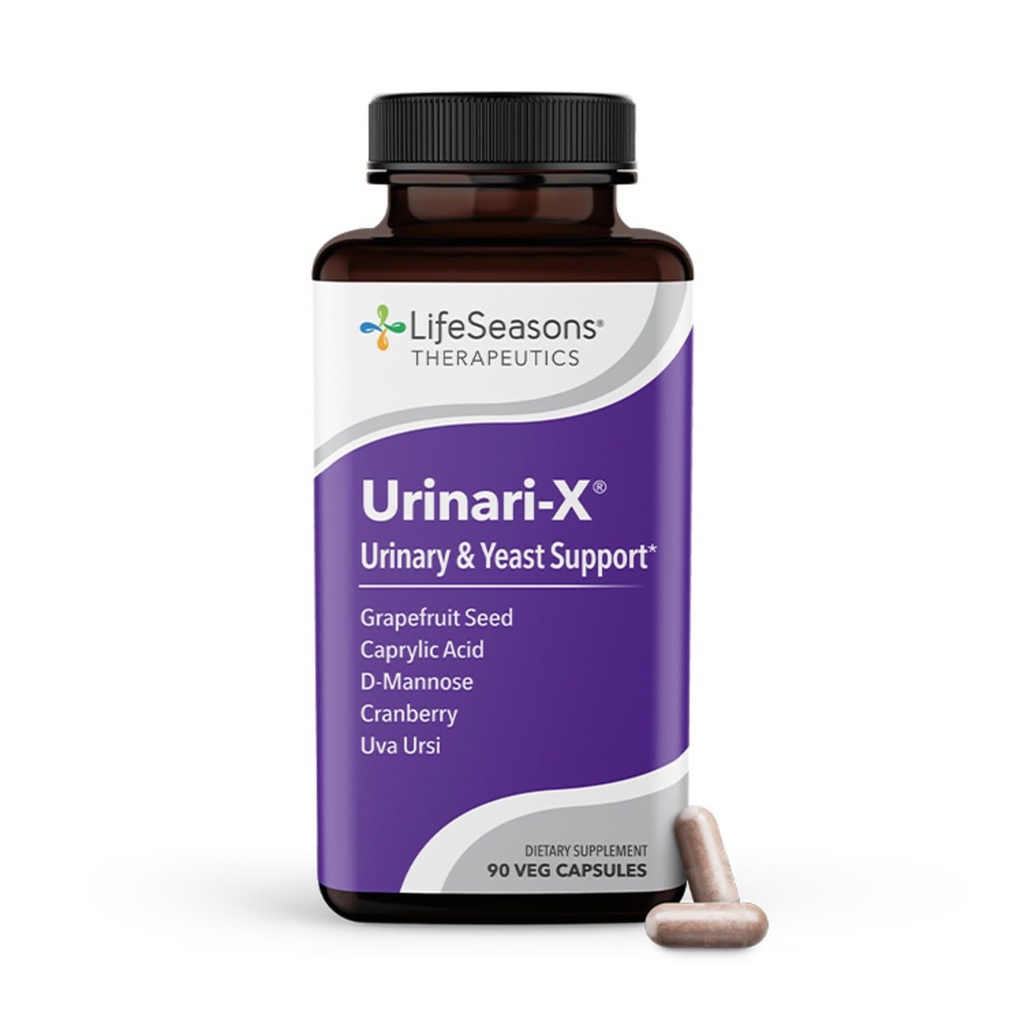 Urinari- X - Urynary Tract Support - Szybkie działanie ulgi UTI - Suplement witaminy do zdrowej funkcji pęcherza moczowego i odporności - D- Mannose, Żurawina, Kwas kaprylowy, Uva Ursi & Grejpfrut - 90 Kapsułki