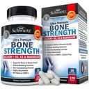 BioSchwartz Bone Strength Supplement - Gentle Non-Constipting Bone Health Supplement for Women & Men with 9- in-1 Complex with Calcium Magnezu cynku D3 K2 & More - 3rd Party Tested - 1 Miesiąc