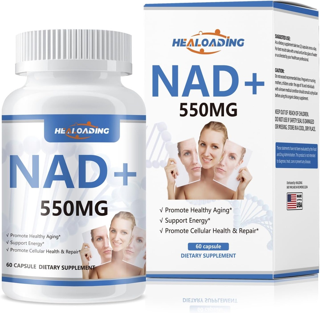 Liposomal suplementu NAD dla kobiet: NAD + Suplement z resweratrol 550MG Wsparcie dla naprawy komórek Energia i zdrowe starzenie