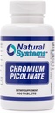Pikolinat chromowy 200 Mcg 100 Tablets by Natural Systems - Suplementy chromu dla aktywnego stylu życia - Doskonała Absorpcja Suplement chromowy - Kapsułki niezawierające cukru