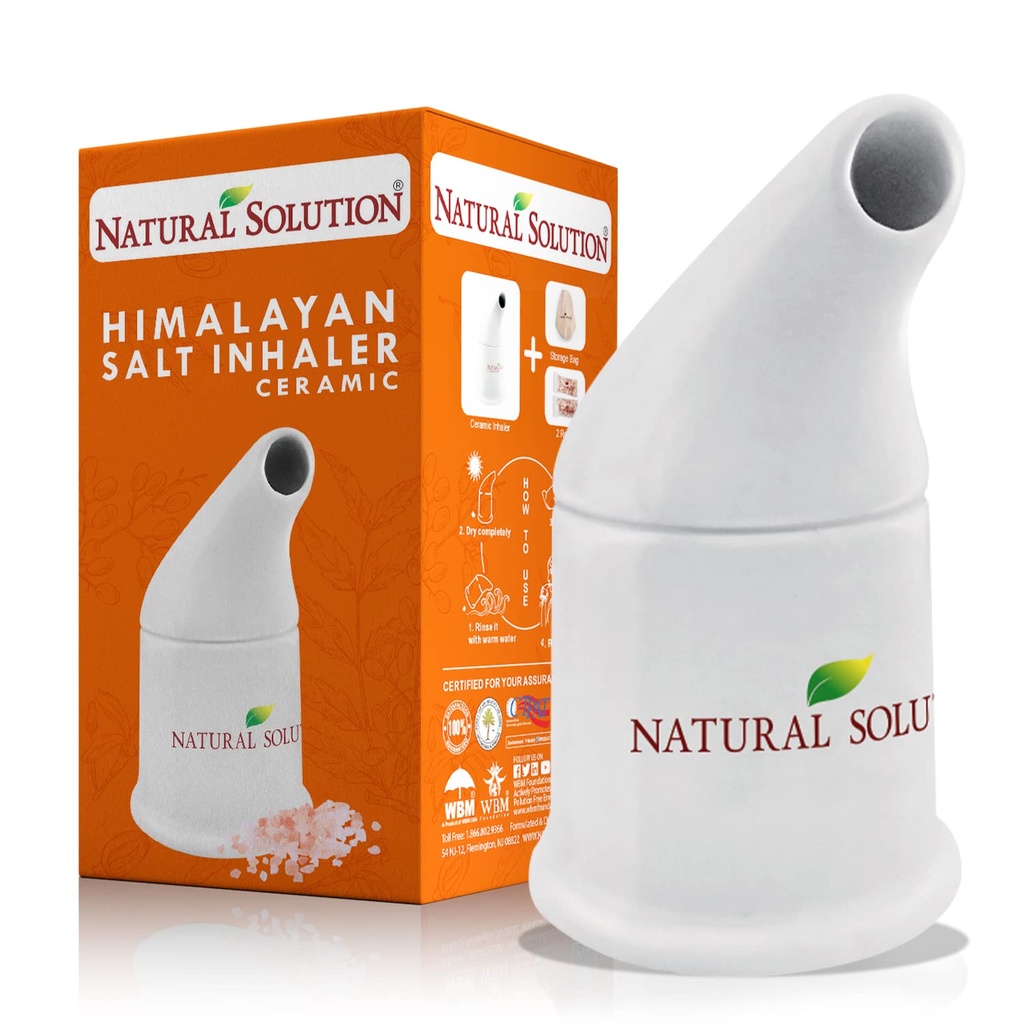 Natural Solution Himalayan Salt Inhaler Ceramic z Himalayan Pink Salt - Prosty i naturalny sposób, aby cieszyć się świeżym i soothing Salt Air Experience