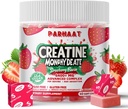 Stworzenie Monohydrat Chews Complex 6400mg dla mężczyzn i kobiet - Advanced Formula W / L- Tauryna + Witamina B12, Sugar Free Chewable Supplement, 60 Truskawki Softchews