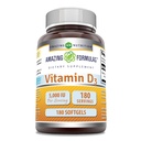 Niezwykłe witaminy D3 (Cholecalciferol) Suplement 124; 5000 j.m. na serwowanie 124; 180 Softgeli 124; Non-GMO 124; Bez glutenu 124; Made in USA