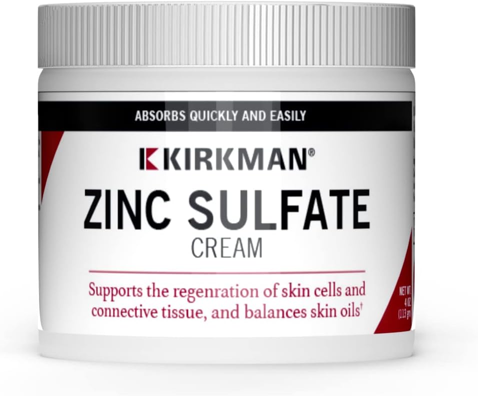 Kirkman - Cynk Siarczan Krem miejscowy - 4 fl oz - Szybka absorpcja - 10% Siarczan cynku - Hipoalergiczne