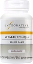 Terapia integracyjna Vitalina CoQ10 200 mg - Suplement do Wspomagania Zdrowia Mózgu dla Dorosłych * - Wsparcie Zdrowia Serca * - Darmowy - Czekoladowy aromat, 30 Tabletki do żucia (30 Służenia)