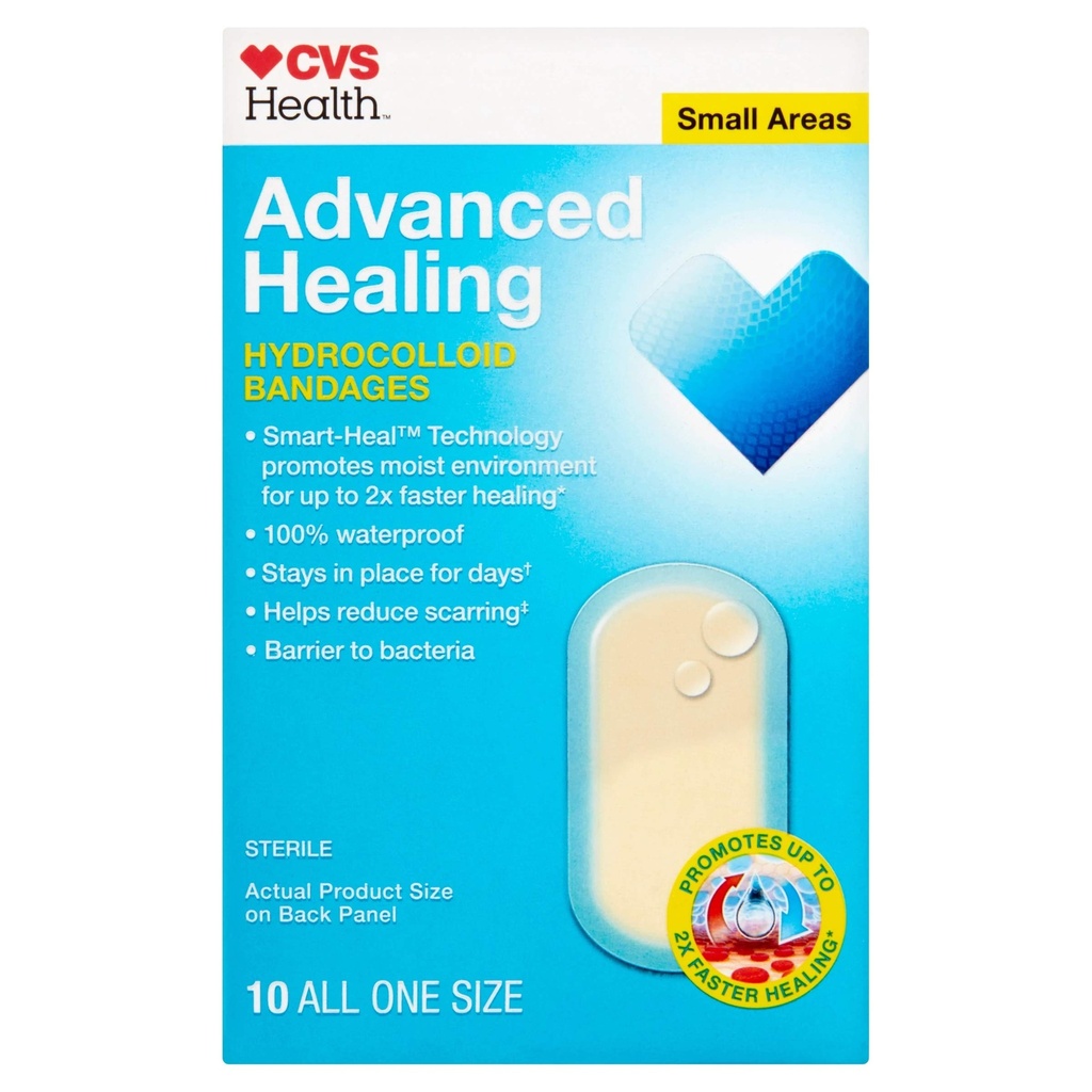 CVS Health Advanced Healing Hydrocoloid Bandaże (Małe obszary)