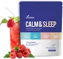 VivoNu Calm & Sleep proszkowany napój Mix Raspberry L Theanine Ksm- 66 Ashwagandha Magnezu Glicynian Witamina D 3 Suplementy do relaksacji i koncentracji (VSC _ M2)