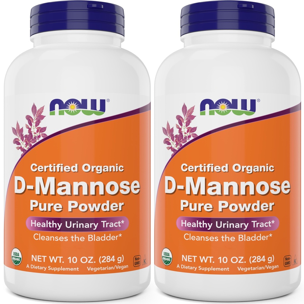 Teraz żywność Pure, Organic D- Mannose 10 oz Proszek (Opakowanie 2) - Bledder Cleanse i suplement do traktu moczowego - Non-GMO - Vegan Friendly - 2000mg / 2 Grams per Serving