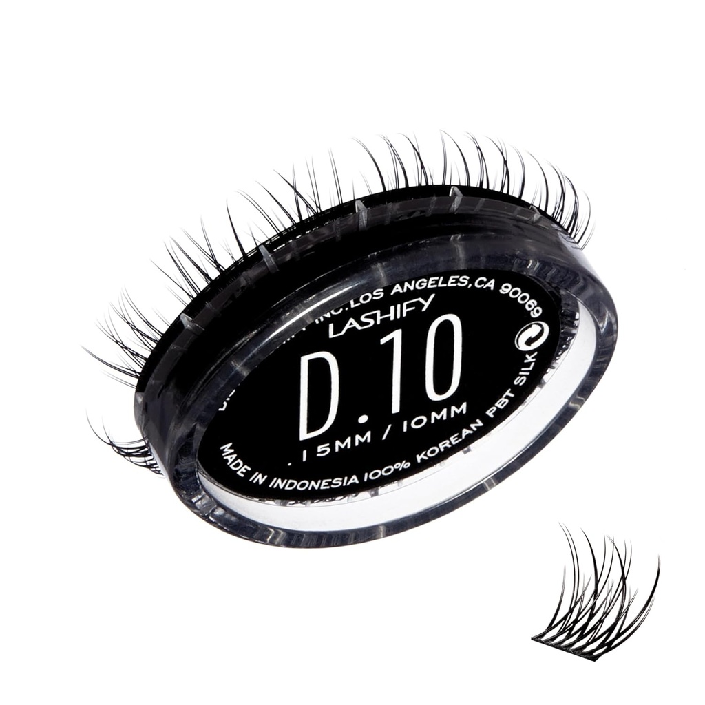 Lashify Drama 10mm Gossamer Eyelash Rozszerzenia Refill, czarny, łatwe DIY fałszywe rzęsy na wygląd naturalny