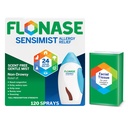 Flonaza Sensimist Alergia Relief Nasal Spray - Non- Drowsy 24HR Długotrwałe Alergia Relief Fine, Scent- Free Mist - 120 Sprays Plus Bonus Pack of Titsues