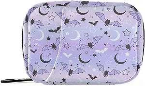 Pudełko na pióro Fioletowy Bat Moon 7 dzień Pil Case Travel Pill Organizer Bag z Zipper przenośny tygodniowy suplement witaminy posiadacz Pouch Bag