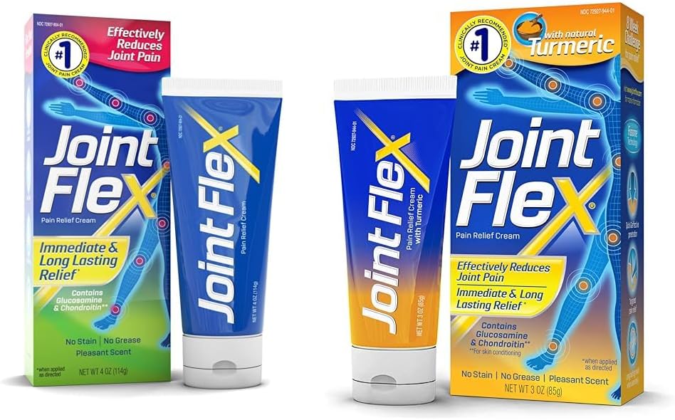 JointFlex Zapalenie stawów Relief Pain Creams, 4 Oz i 3 Oz Tubes z Turmeric i Fusome Dostawa