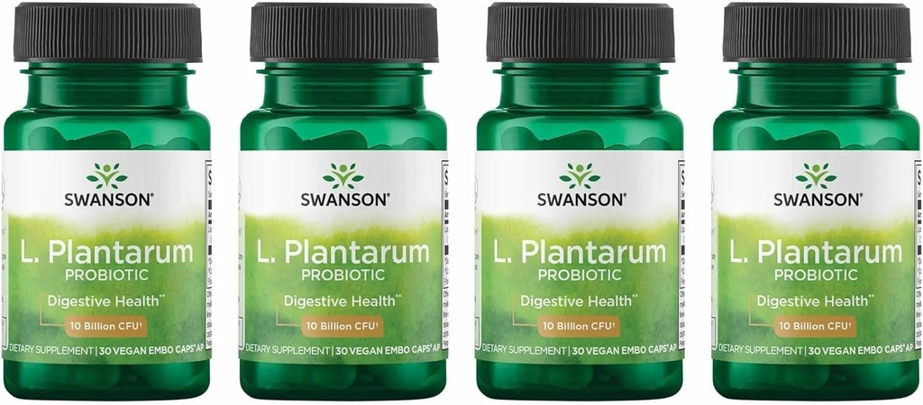 Swanson L. Plantarum - Suplement spożywczy Promowanie równowagi żołądkowo-jelitowej i Regularność jelit - Naturalna formuła pomóc zmniejszyć wzdęcia - (30 Kapsułki wegetariańskie) 4 Pack