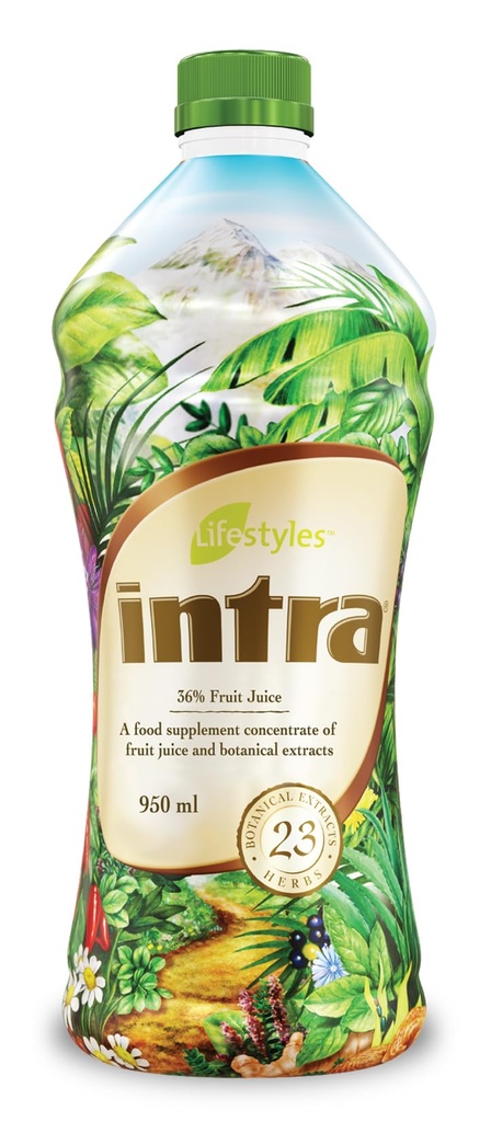 Intra Lifestyles Napoje ziołowe - Napoje botaniczne dla immunologicznego wsparcia, Detox, Digestive & Cardiovical Health - 23 Ekstrakty botaniczne - Made in Canada 1 Butelka 950 ml (32 fl oz)