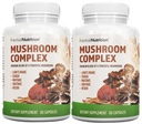 Herbal Nutrition Mushroom Complex 700mg do 1400mg. 5 Najpotężniejsze grzyby - Lwy Mane, Reishi, Chaga, Maitake, Shiitake - Wspiera immunologiczne zdrowie, Nootropowe zdrowie mózgu dla pamięci i skupienia