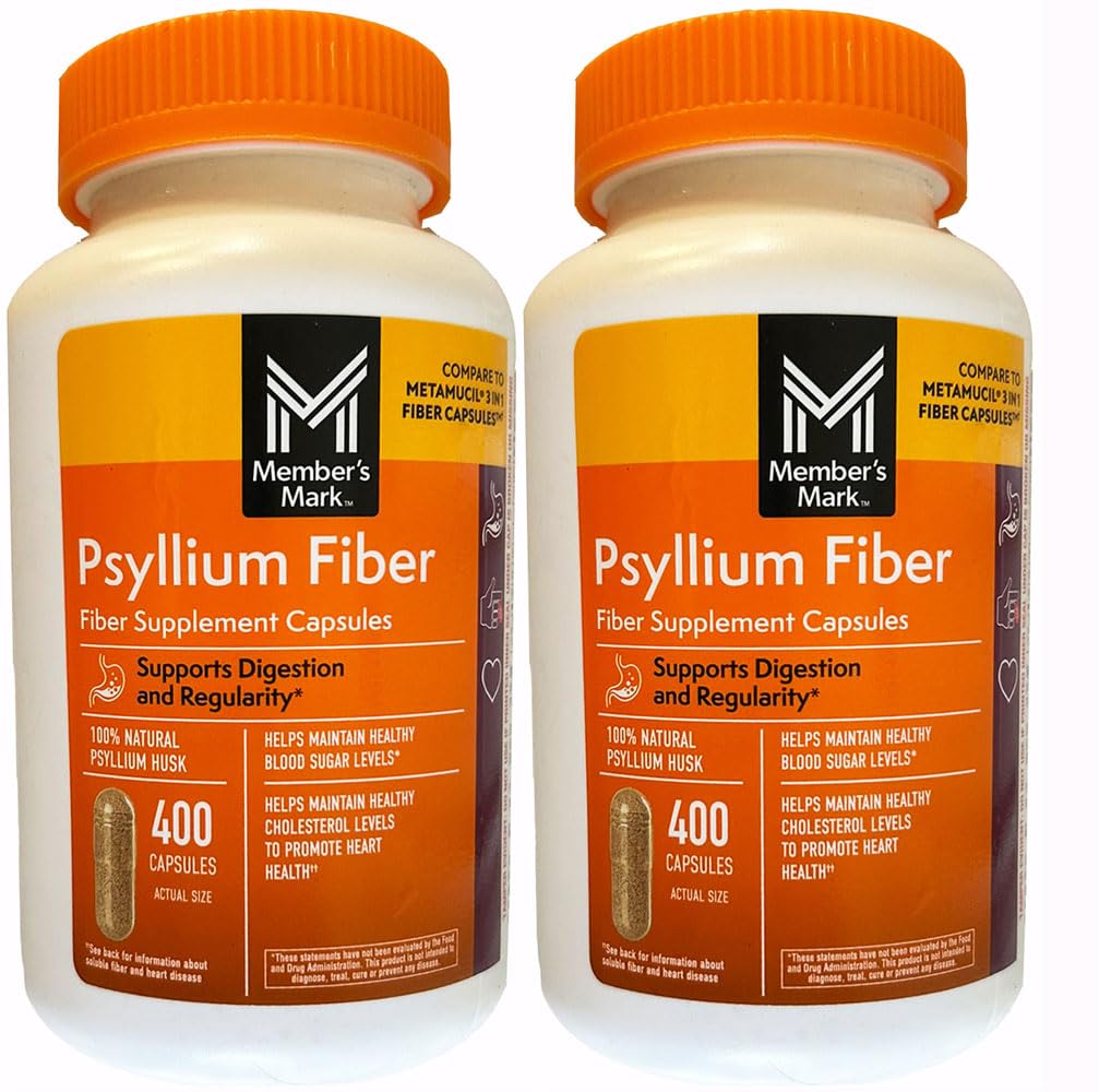 Mark Fiber Capsules 2Pack (400 Count) Pyllium Husk jest # 1 Doctor- Zalecany suplement Fiber.
