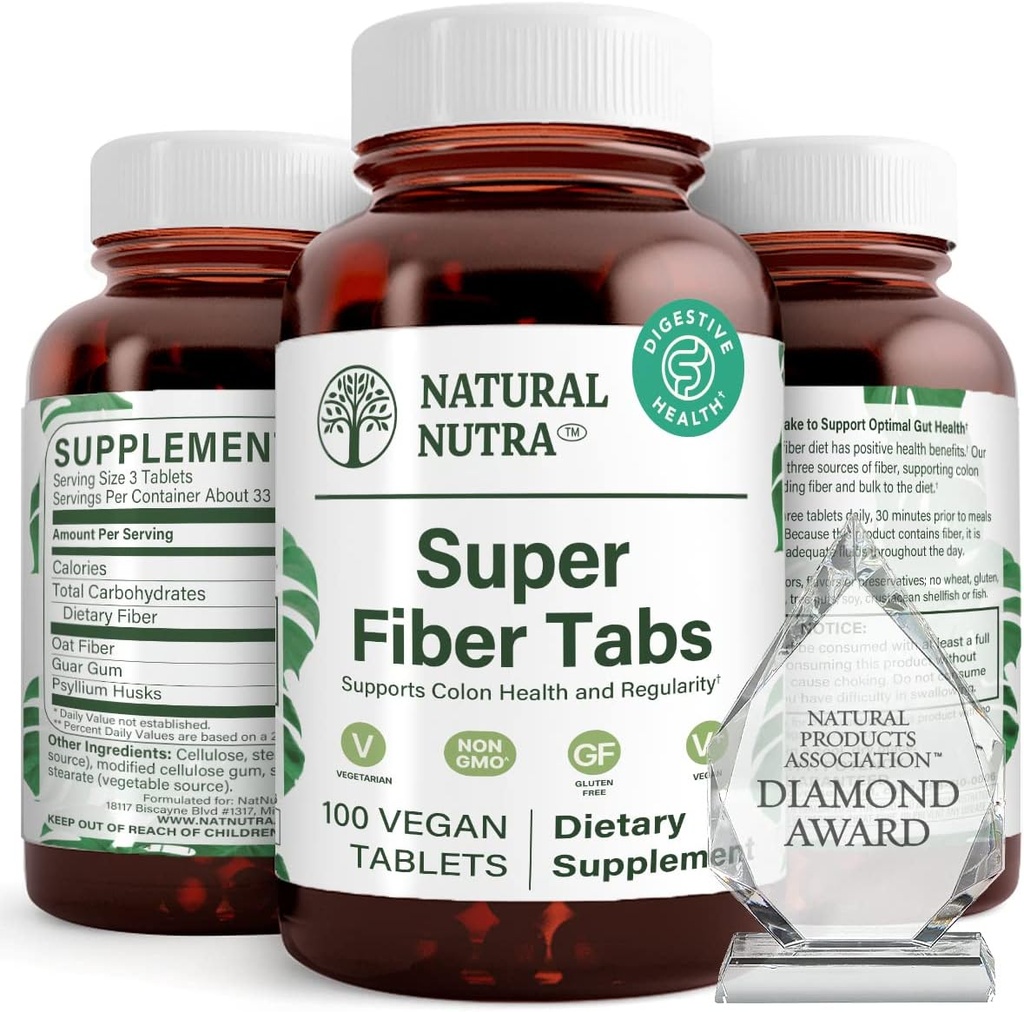 Natural Nutra Super Fiber Supplement, Promotes Digestive and Cardioviral Health, Zarządzanie Wagą, Chroni Zdrowie skóry, Boost Heart Health and Immune System, Nie GMO, Gluten Free, Wegan, 100 Wegan